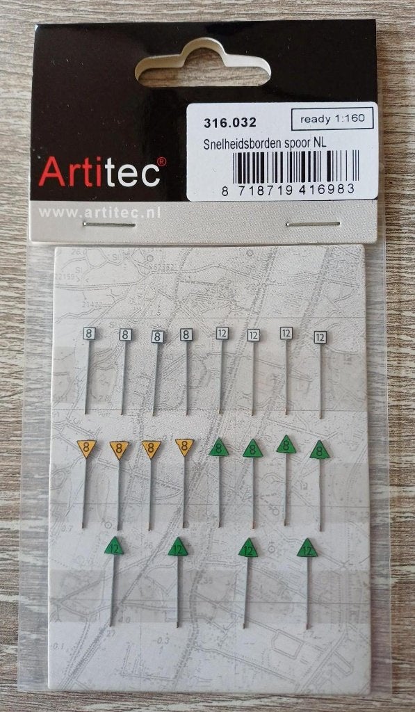 ArtiTec NS Sneldheidsborden N-spoor 20 stuks, Hobby en Vrije tijd, Overige merken, Gelijkstroom of Wisselstroom, Overige typen