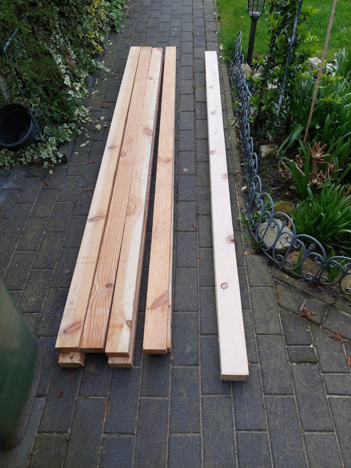 te koop 15 dikke houten balken bv voor afdak, Tuin en Terras, Ophalen