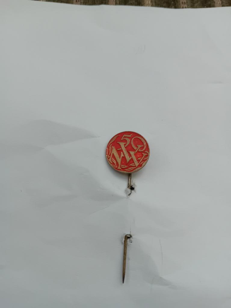Pin - 50 jaar NVV vakbond, Ophalen of Verzenden, Zo goed als nieuw, Overige onderwerpen, Speldje of Pin
