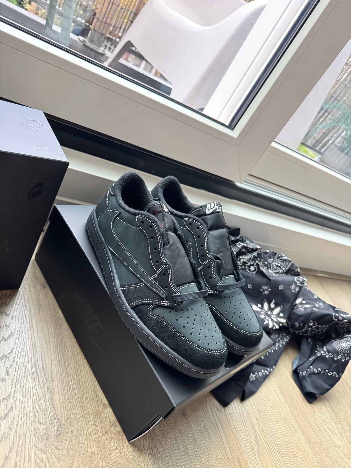 Nike Air Jordan 1 Low OG SP Travis Scott Black Phantom, Ophalen, Nieuw, Zwart, Sneakers of Gympen