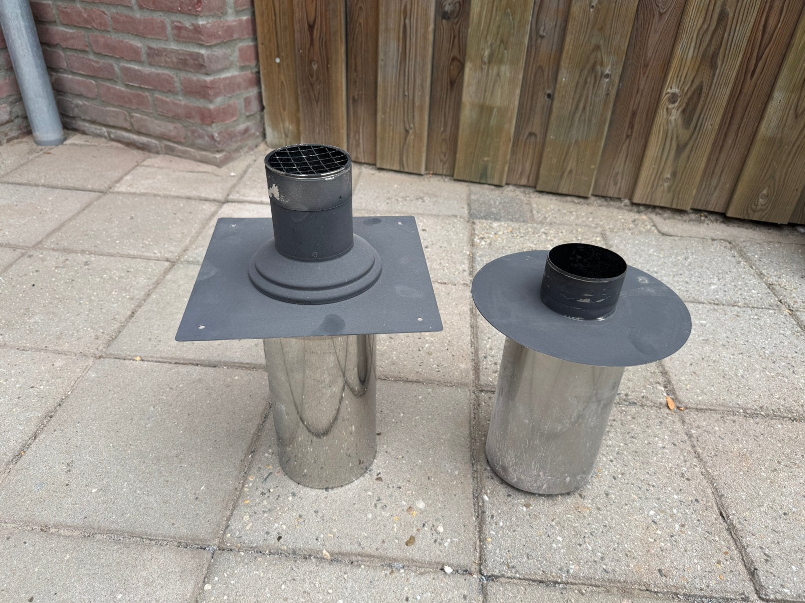 Dubbelwandige muurdoorvoer D:80mm L:480mm, Huis en Inrichting, Kachels, Ophalen, Gebruikt, Inbouw, Pelletkachel