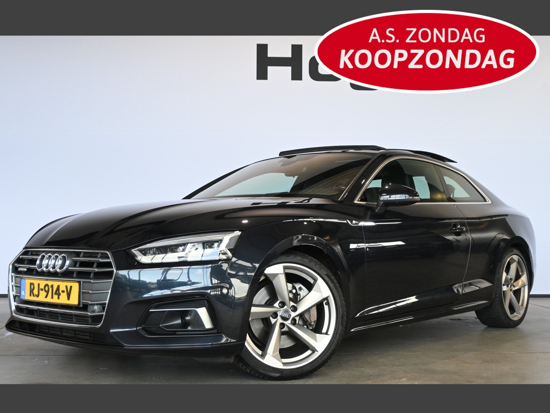 Audi A5 Coupé 2.0 TFSI Quattro Sport S-line Clima Panoramad, Gebruikt, 4 cilinders, Leder en Stof, Bedrijf
