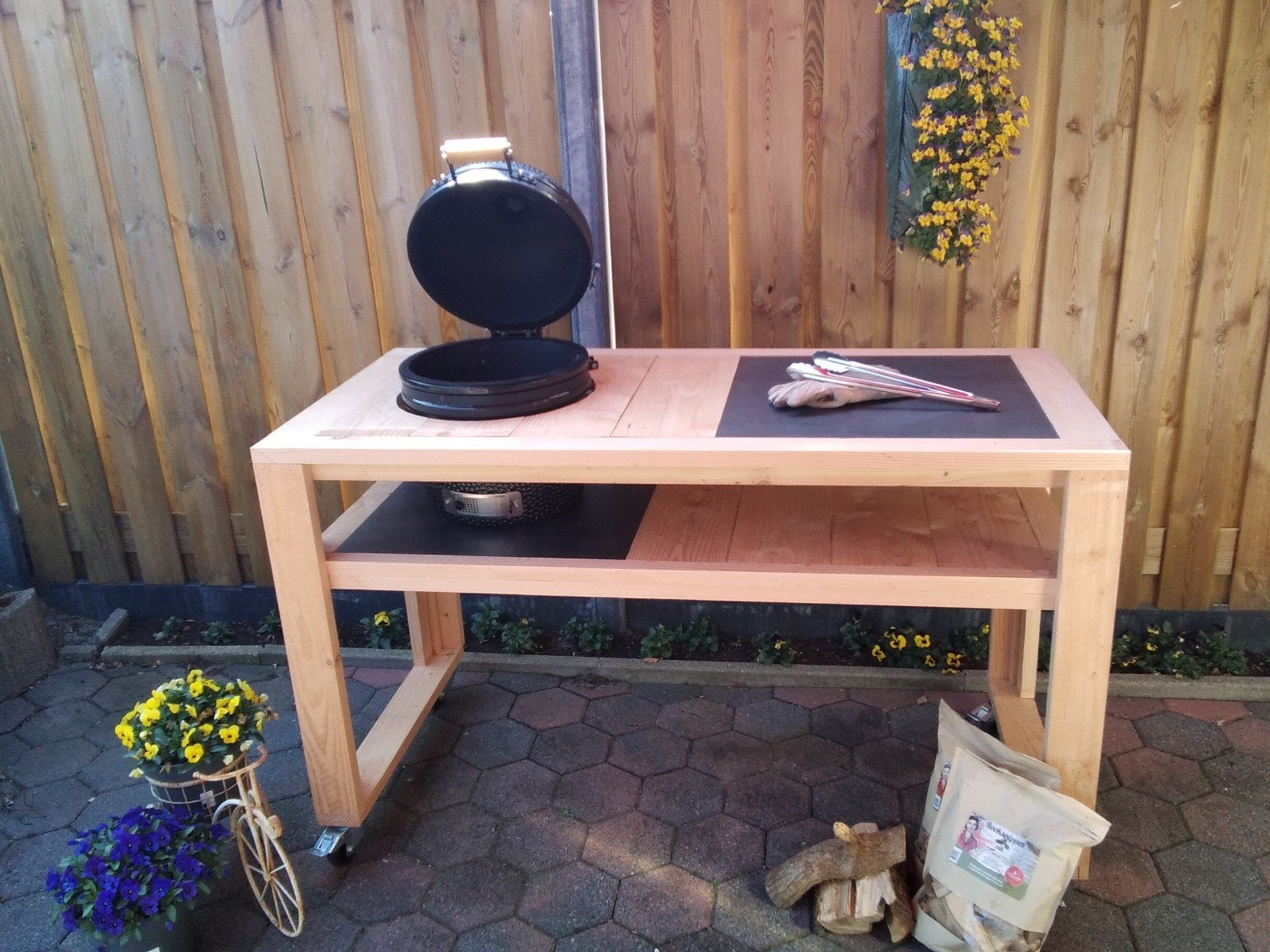 Kamado Green Egg Douglas Buitenkeuken, Tuin en Terras, Ophalen, Houtskool, Nieuw, Handgemaakt