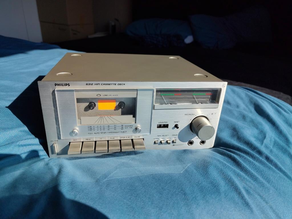 Philips 6312 HiFi cassette deck | vintage | zeldzaam, Ophalen of Verzenden, Enkel, Philips, Tape counter