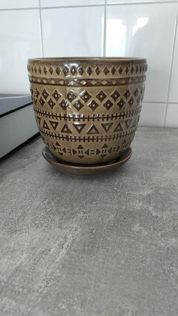 Bloempot, Ophalen, Rond, Aardewerk, Minder dan 40 cm