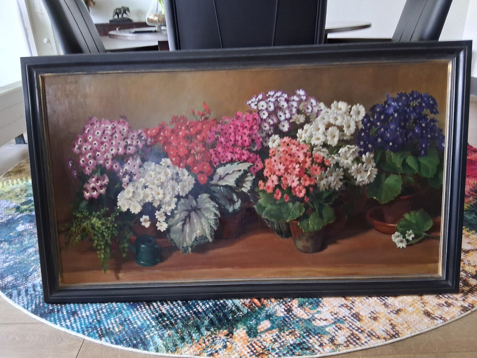 Groot olieverfschilderij van Willie Fleur - Bloemen, Doek, Olieverf, Origineel werk, Ophalen