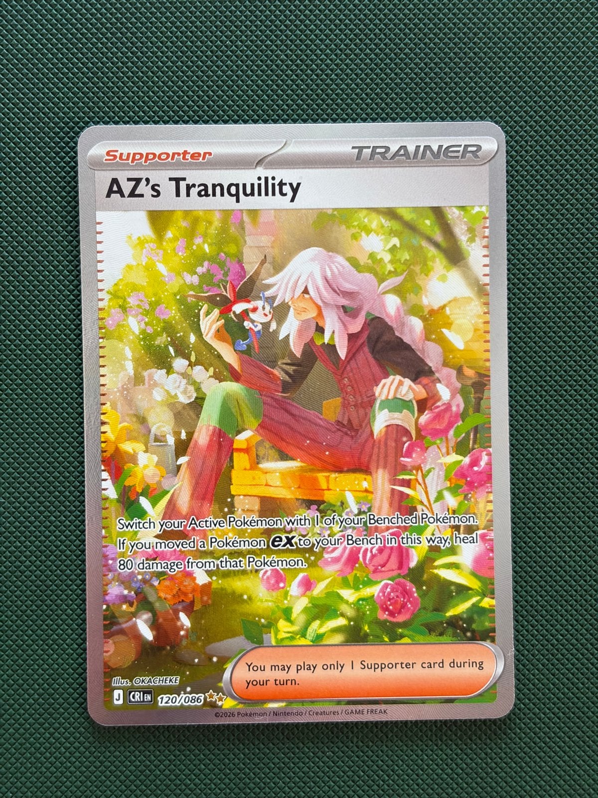 Pokémon AZ's Tranquility (CRI 120) Chaos Rising, Ophalen of Verzenden, Zo goed als nieuw, Losse kaart