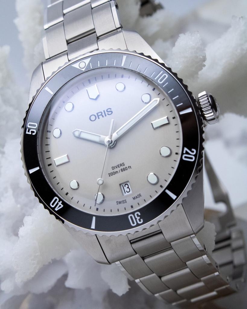 Oris Divers Date 200m - Stijlvol Duikhorloge, Overige merken, Staal, Polshorloge, Ophalen of Verzenden