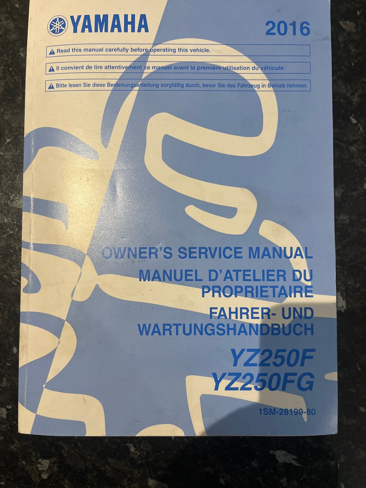 Yamaha YZ250F YZ250FG Owners Service Manual 2016, Ophalen of Verzenden, Yamaha