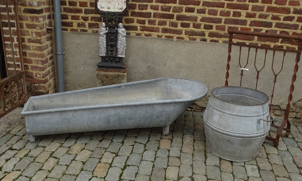 waterdicht zinken badkuip bad kuip met stop, Antiek en Kunst, Ophalen