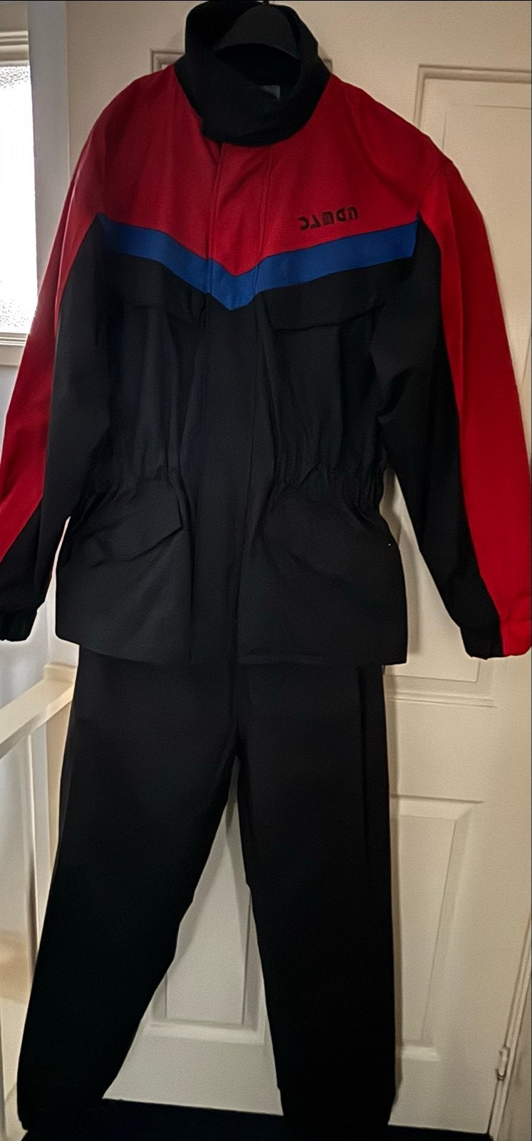 Damen Rainwear Motorpak - Zwart/Rood/Blauw - Maat XL/54, Motoren, Kleding | Motorkleding, Ophalen of Verzenden, Tweedehands, Heren