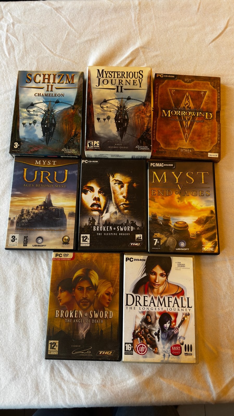 PC Games Collectie: Myst, Broken Sword, Morrowind & meer, Spelcomputers en Games, Avontuur en Actie, Gebruikt, 1 speler, Ophalen of Verzenden