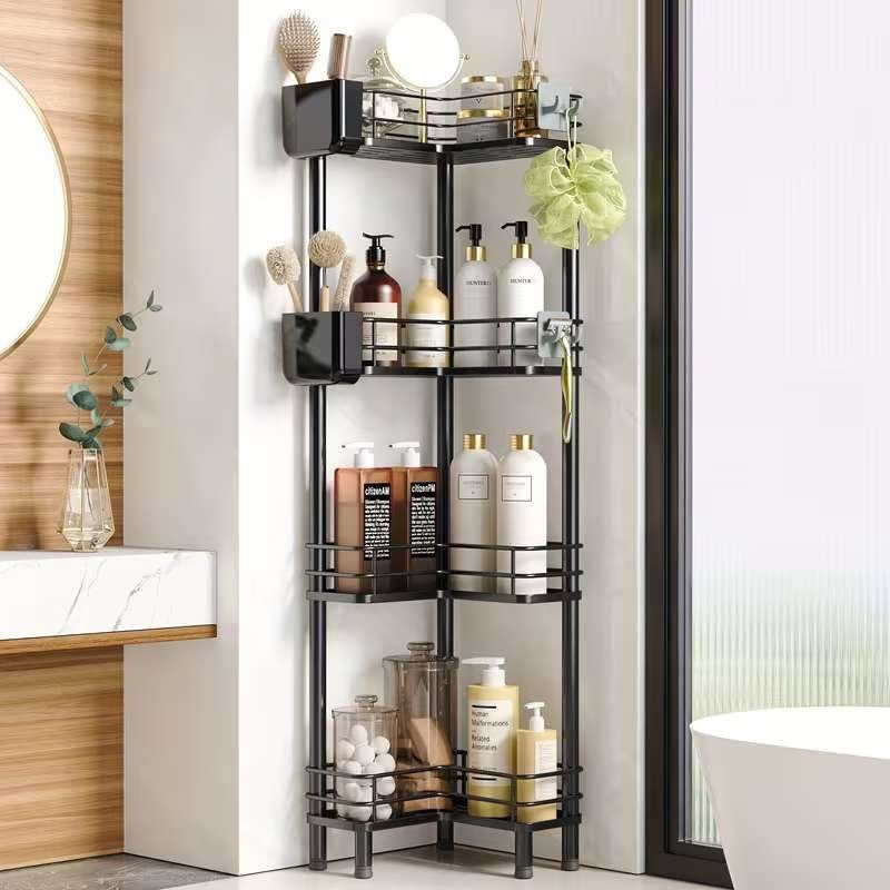 Luxe Zwart Hoekrek | Verstelbaar Badkamer Doucherek, Huis en Inrichting, Minder dan 50 cm, Verzenden, 100 tot 150 cm, Overige typen
