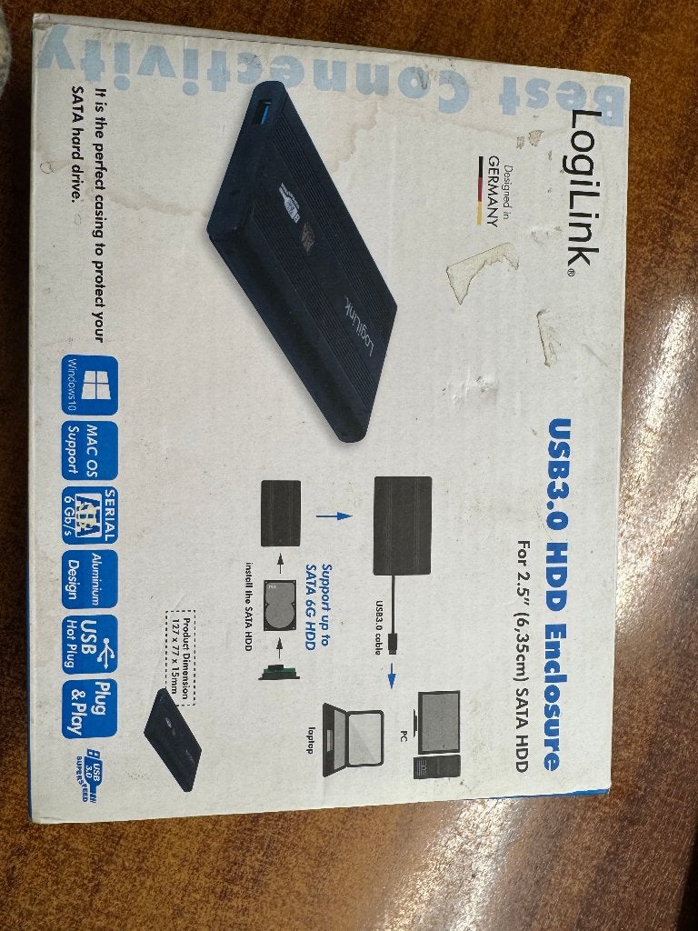LogiLink USB 3.0 HDD Behuizing voor 2.5" SATA HDD, Computers en Software, Ophalen of Verzenden, Nieuw