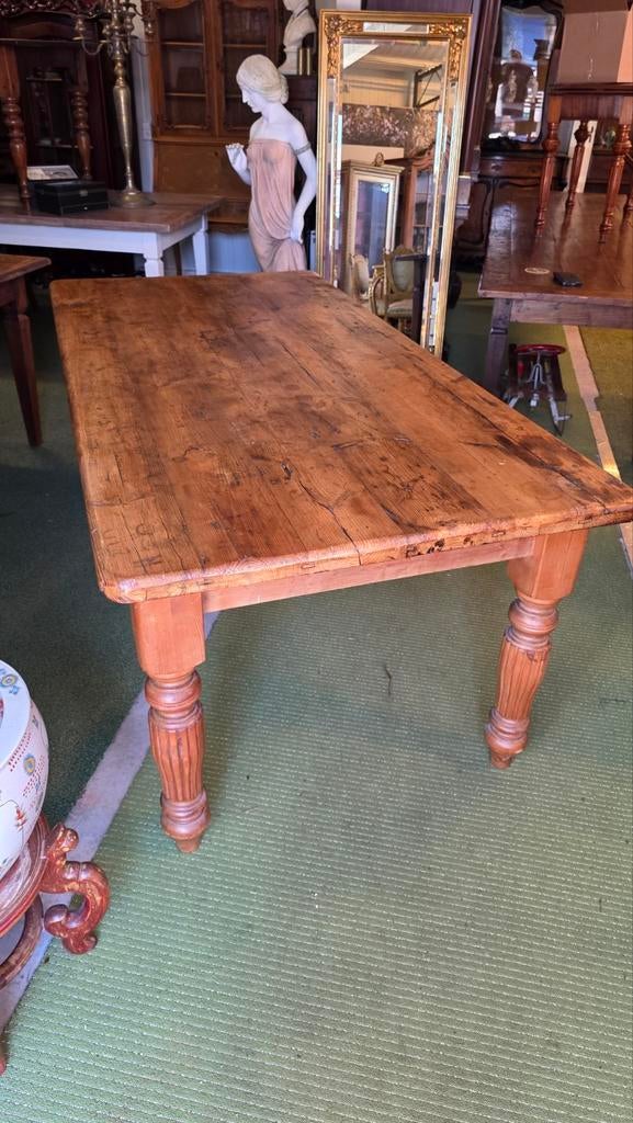 Antieke Franse Boeren Grenen Eettafel 200x100, Ophalen of Verzenden