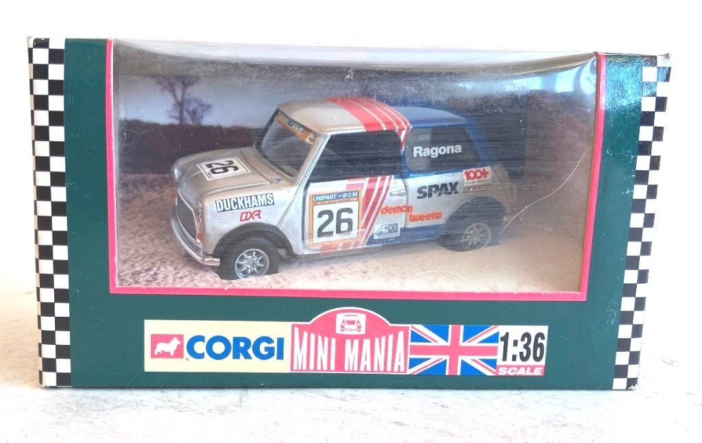 Mini Seven Challenge Tony Ragona Unipart Corgi # 04439., Ophalen of Verzenden, Zo goed als nieuw, Auto