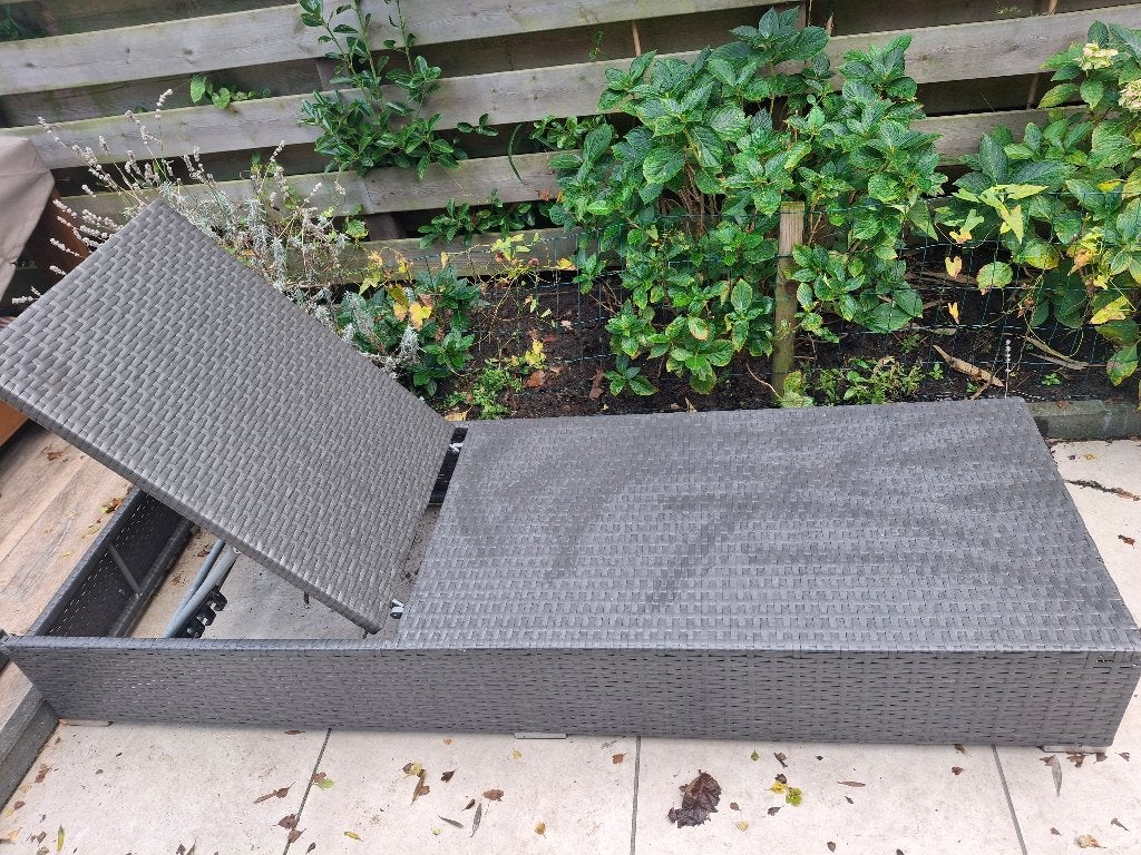 Verstelbaar wicker ligbed gratis, Tuin en Terras, Ophalen, Gebruikt, Wicker, Verstelbaar