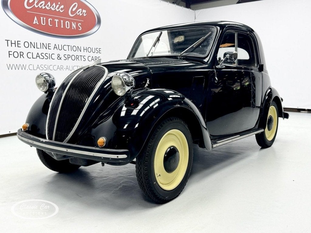 Fiat 500 C Topolino Berlina  - ONLINE AUCTION, Auto's, Oldtimers, Zwart, Bedrijf, Handgeschakeld, Te koop