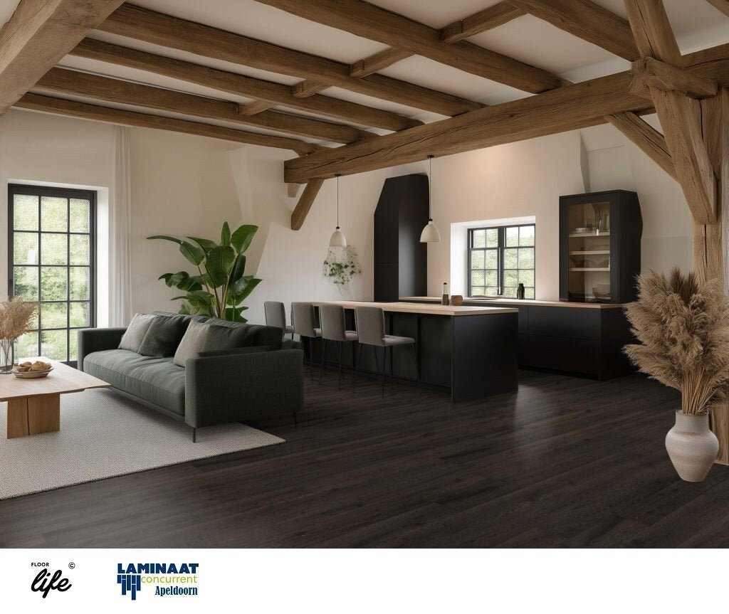 Lamel Parket Crest Wood Hills Rustiek Black Forest 15mm dik, Parket, 75 m² of meer, Zwart, Nieuw