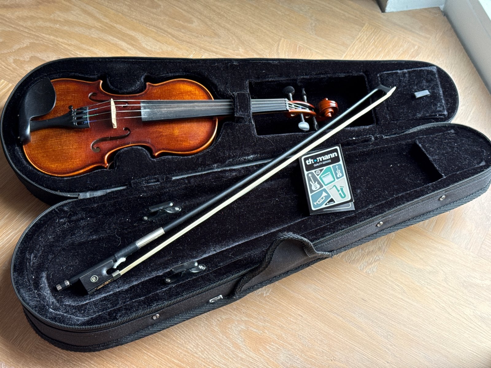 Thomann Student Viool 1/8 met Strijkstok en Tas, Gebruikt, Viool, Ophalen of Verzenden, 1/8-viool
