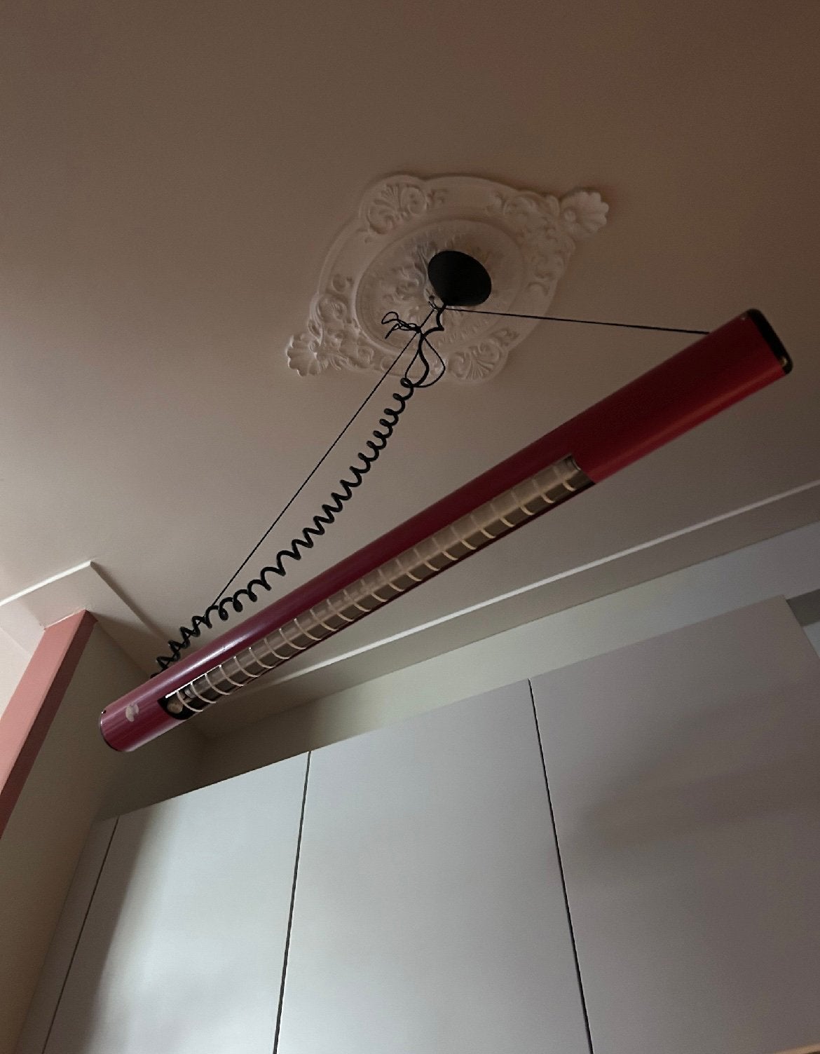 Space Age Hanglamp XXL Rood – Vintage Designlamp Jaren 70/80, Ophalen, Zo goed als nieuw