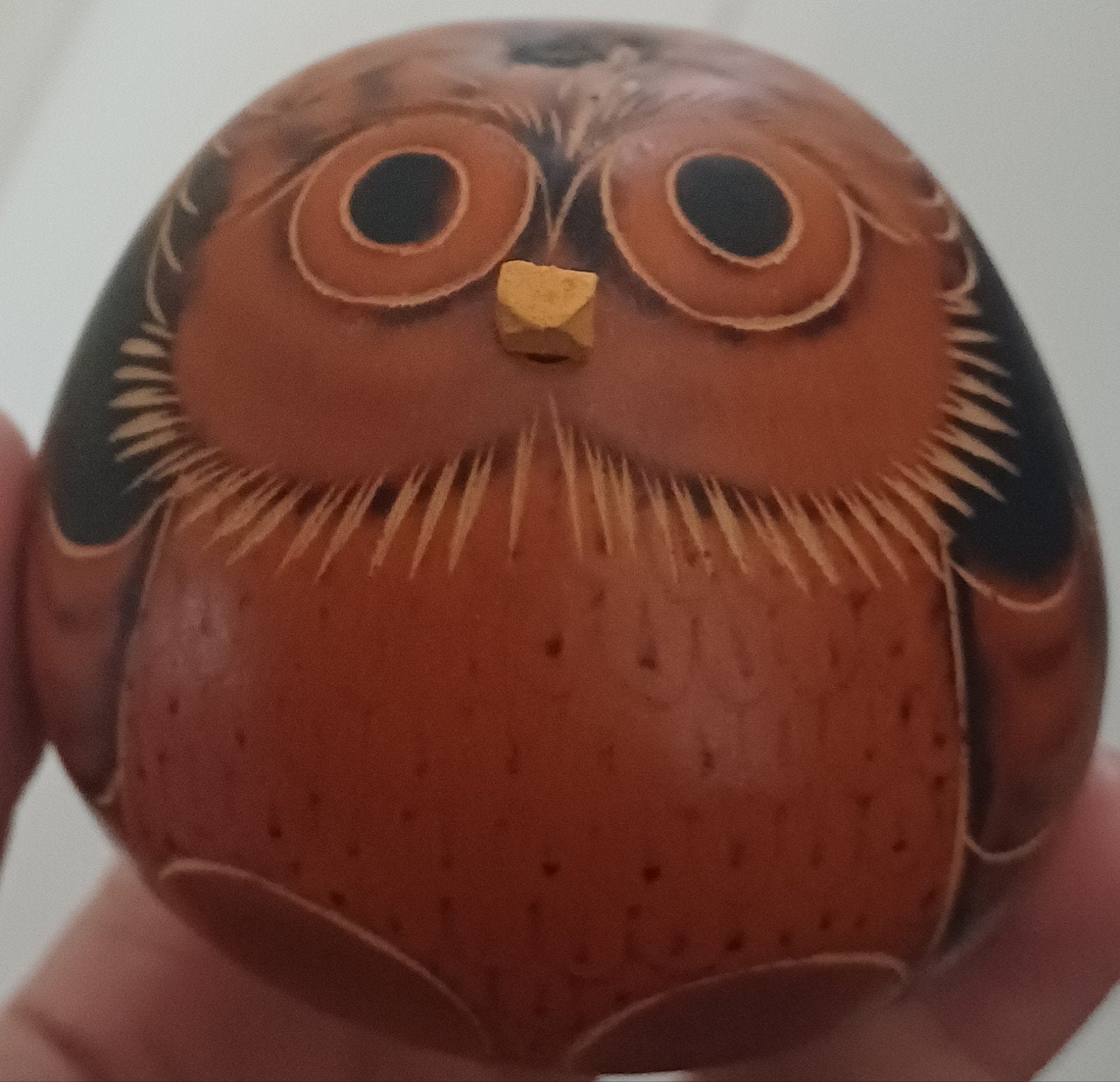 Nieuw uiltje, hout, handgemaakt in Peru., Ophalen