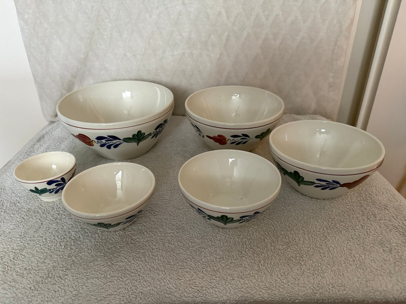 Boerenbont Schalenset, Ophalen, Handbeschilderd, Porselein of Keramiek, Schaal
