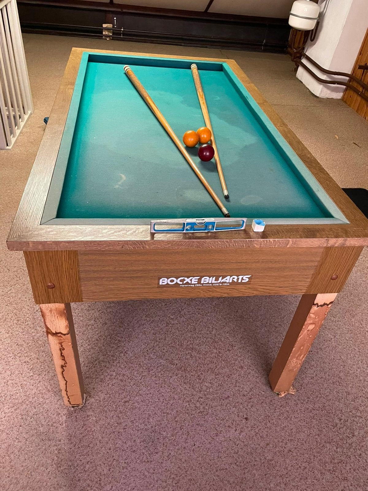 Klassieke Bocxe biljarts carambole biljarttafel leisteen, Sport en Fitness, Biljarten en Poolen, Ophalen, Zo goed als nieuw, Biljarttafel
