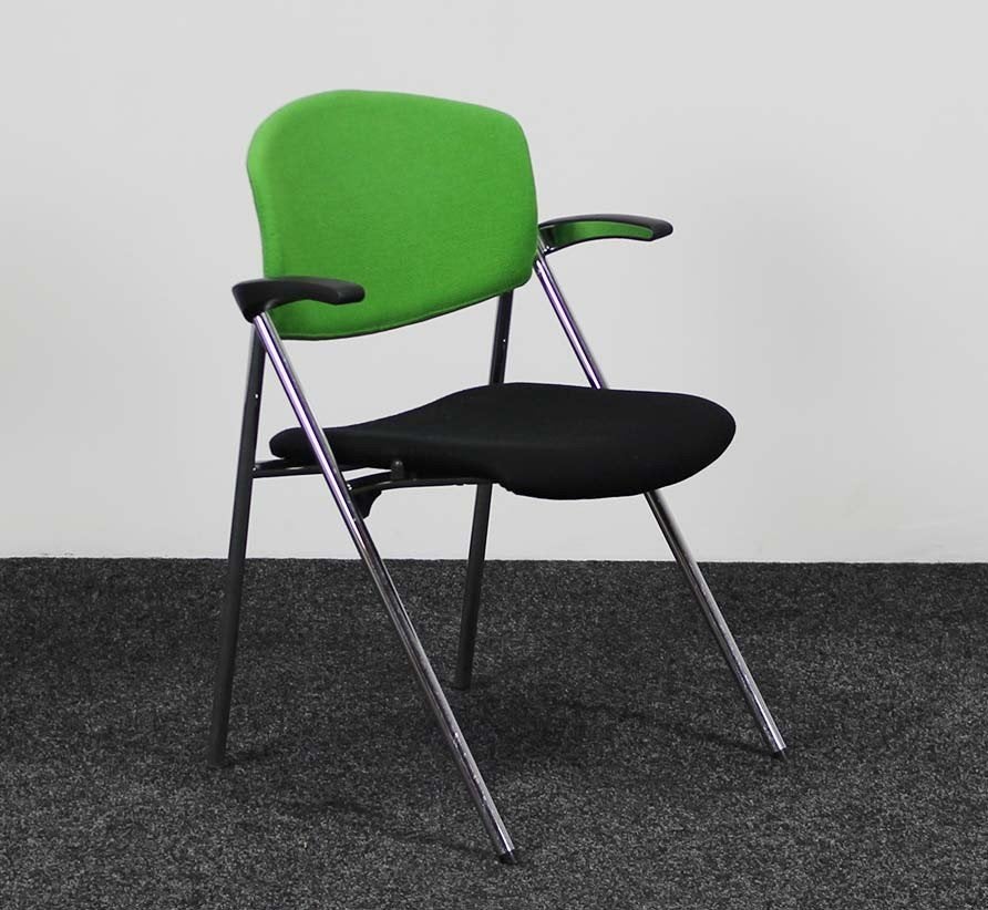 Drabert Conferentiestoel - Zwart / Groen 21848, Ophalen, Gebruikt, Zwart, Eén