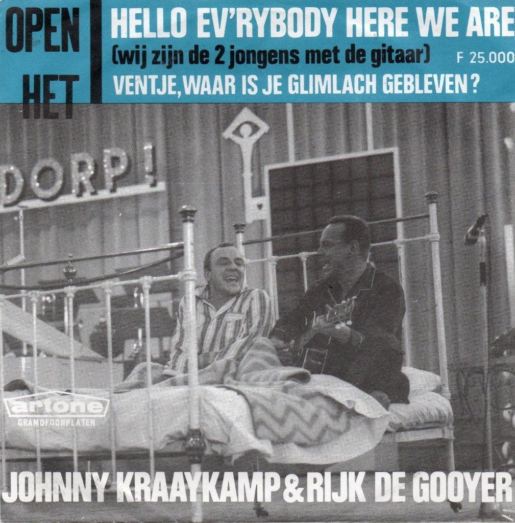 Johnny Kraaykamp & Rijk de Gooyer - Hello everybody here w., Cd's en Dvd's, Vinyl Singles, Ophalen of Verzenden, Gebruikt, 7 inch