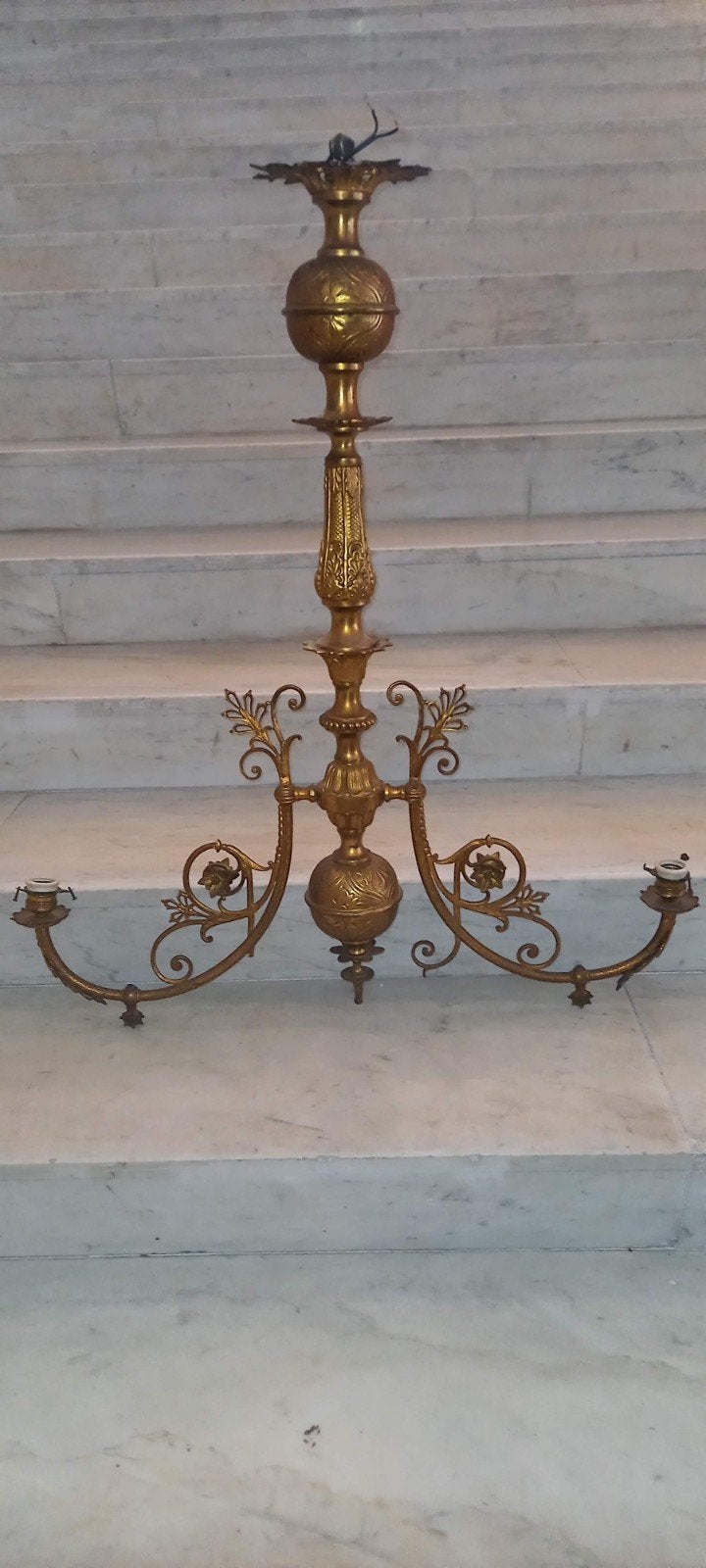antieke lamp Lucien Francois, Ophalen, Koper of Brons