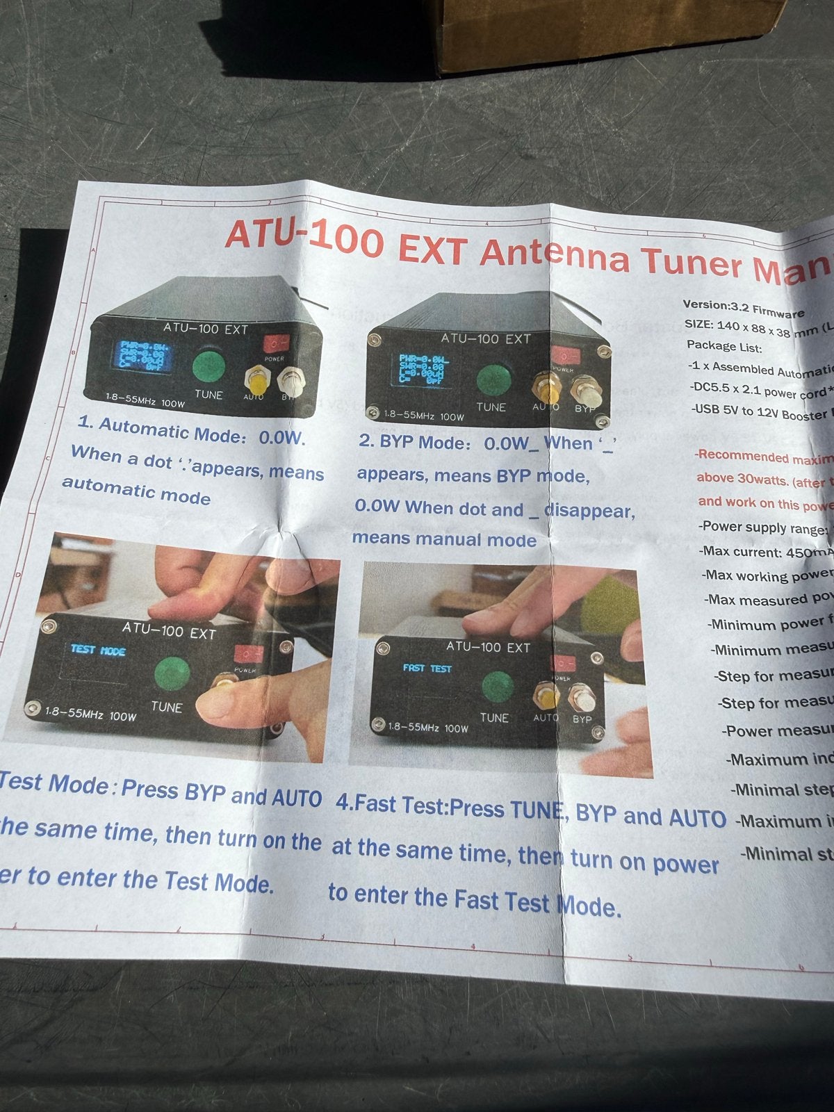 ATU-100 EXT Automatische Antenne Tuner 1.8-55MHz 100W, Ophalen of Verzenden, Nieuw, Zender en Ontvanger