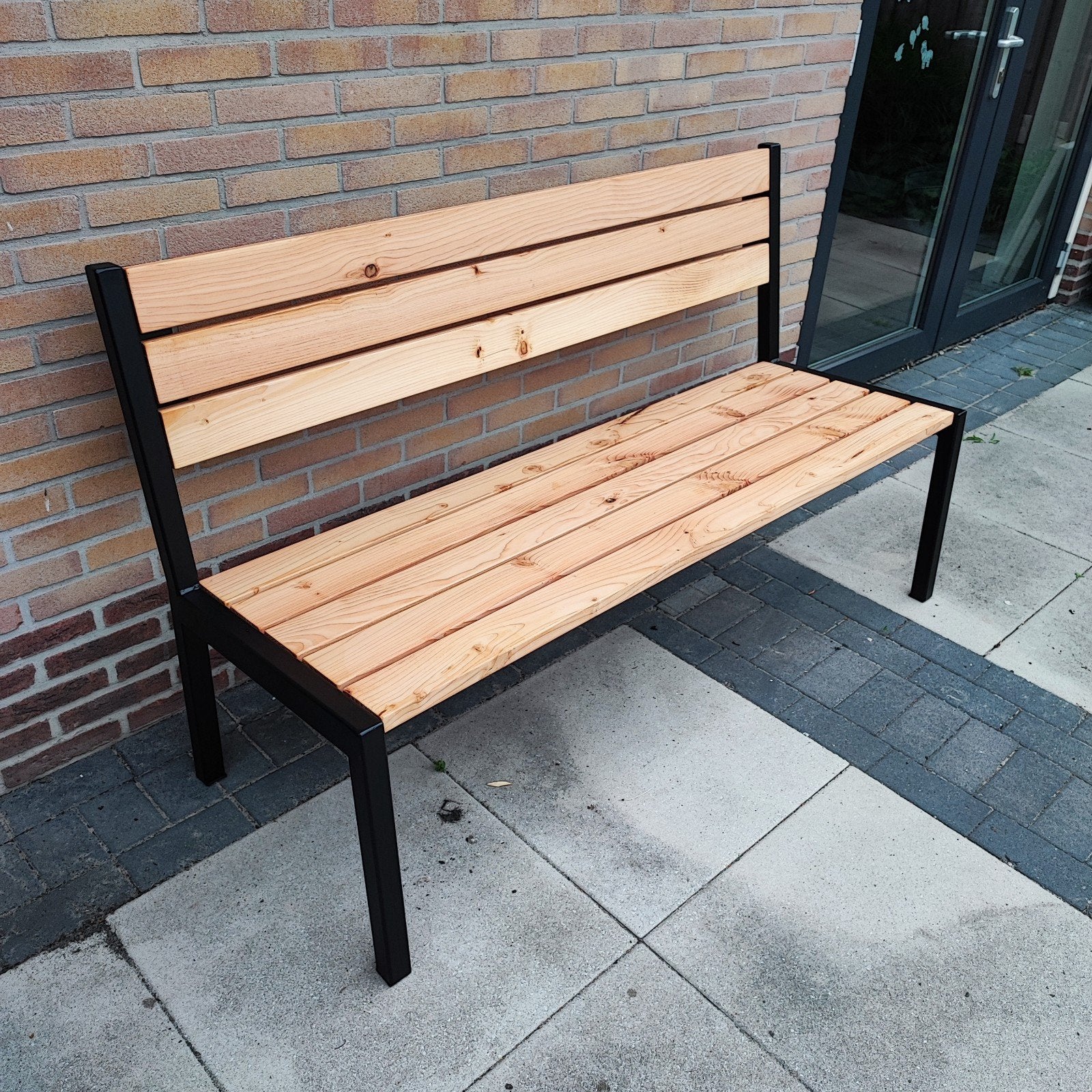 Tuinbank douglas met stalen frames, Ophalen, Nieuw, Hout