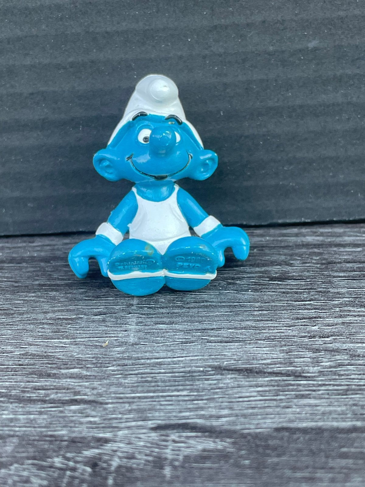 Smurf tuner Figuurtje - Zittende Smurf, Ophalen of Verzenden, Gebruikt, Overige Smurfen, Poppetje, Figuurtje of Knuffel