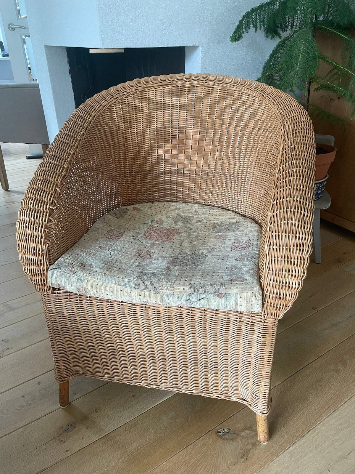 Rotan stoel, Huis en Inrichting, Fauteuils, Ophalen, Gebruikt, Landelijk, 50 tot 75 cm