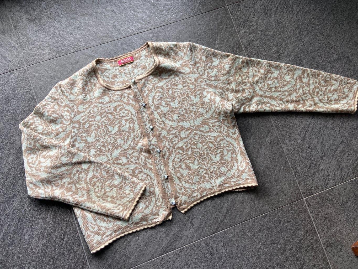Oleana vest wol zijde Noorwegen met gaatjes, Kleding | Dames, Ophalen of Verzenden, Gedragen, Maat 38/40 (M), Meerkleurig