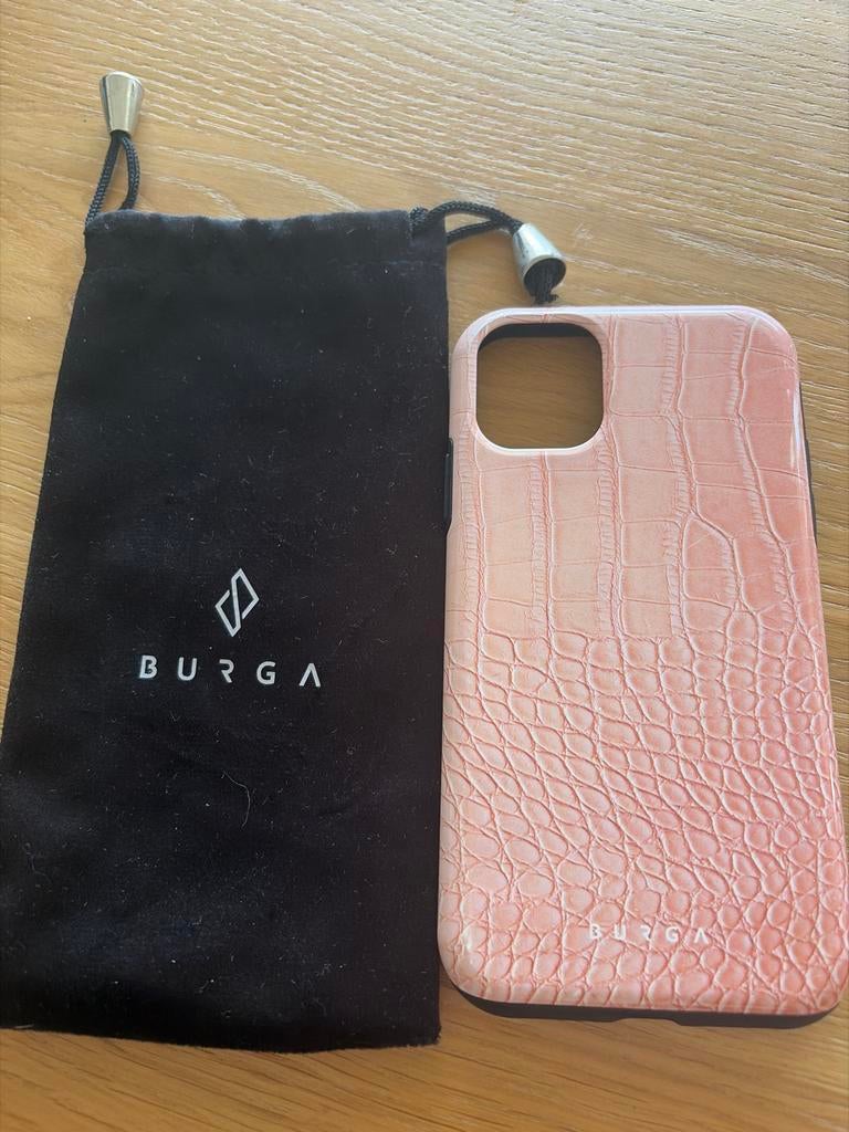 Burga iPhone 11 Hoesje - Roze Krokodillenleer Patroon, Kunststof, IPhone 11, Hoesje of Tasje, Ophalen of Verzenden