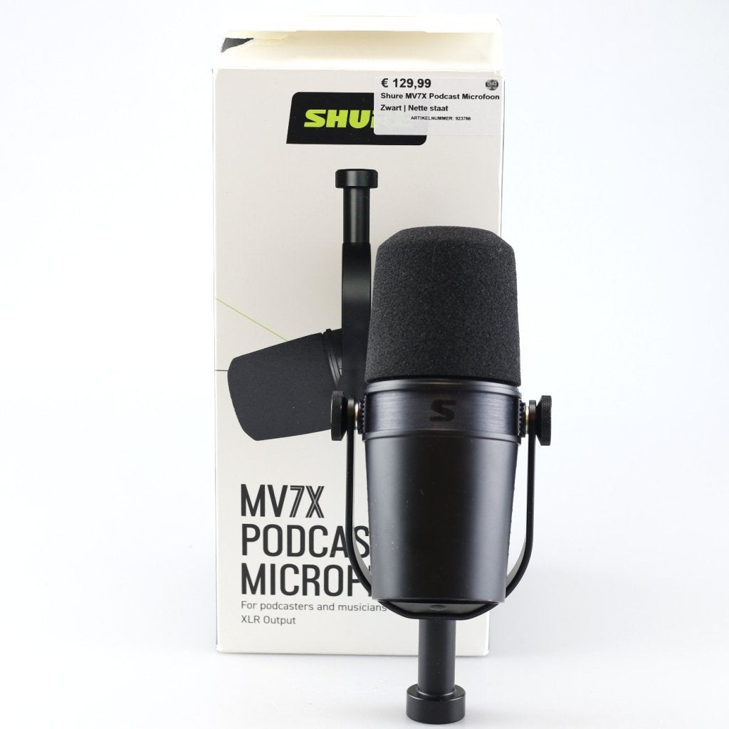 Shure MV7X Podcast Microfoon Zwart | Nette staat, Muziek en Instrumenten, Flex Ltd., Zo goed als nieuw, https://flex.com/contact-us