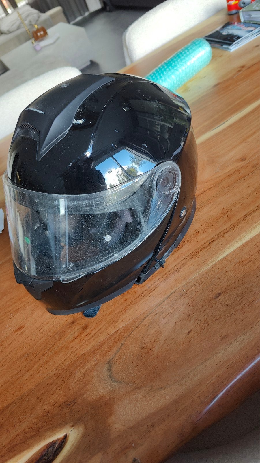 Zwarte systeemhelm - Maat M, Motoren, M, Systeemhelm, Dames, Tweedehands