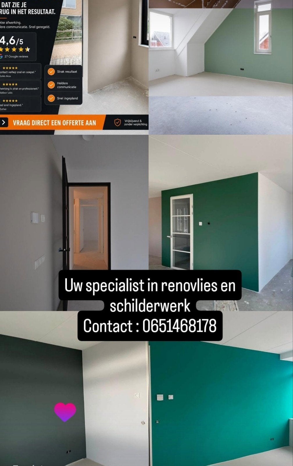 Renovlies, behanger, schilder, nieuwbouw, Garantie, Behangen