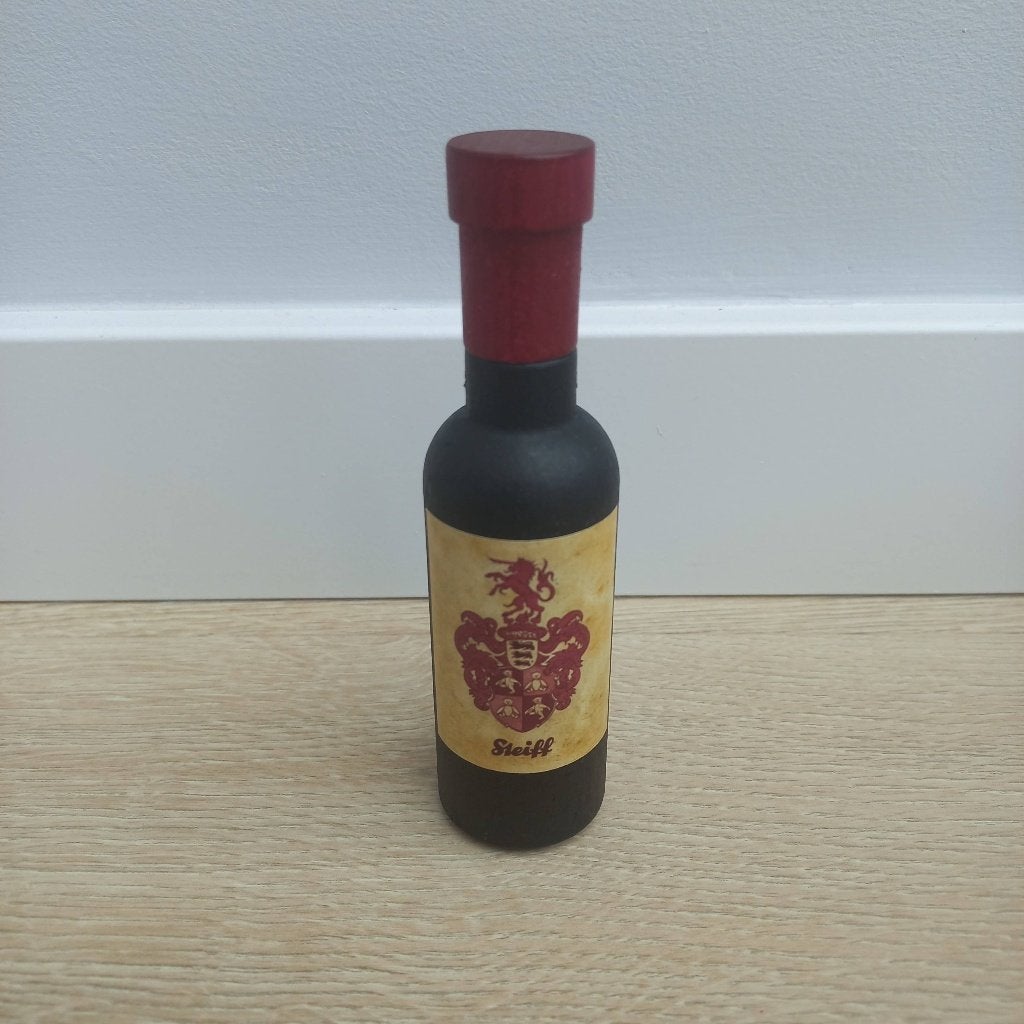 Steiff houten wijnflesje., Verzamelen, Ophalen of Verzenden, Zo goed als nieuw, Overige typen, Steiff