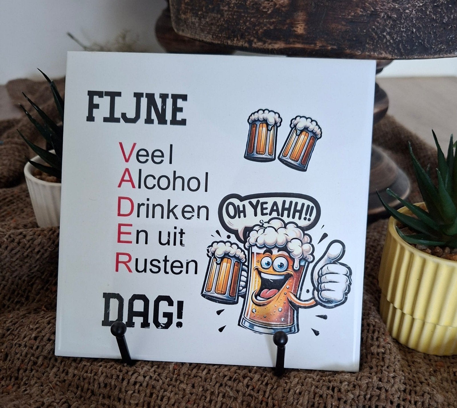Tegel met spreuk: Vaderdag en andere spreuken, Ophalen of Verzenden, Nieuw