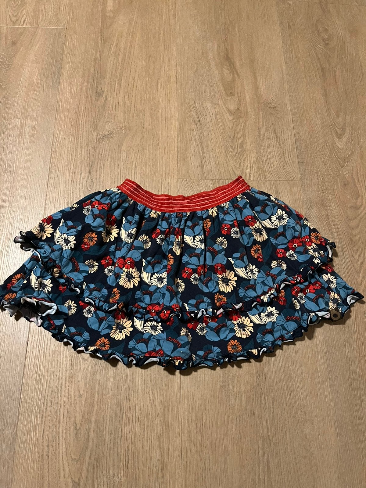 4ff rok meisje bloemen blauw maat 122 / 128, Ophalen of Verzenden, Zo goed als nieuw, Meisje, Jurk of Rok