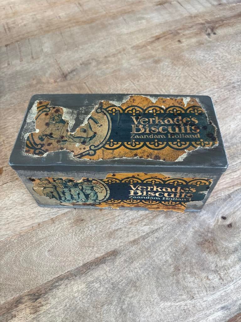 Antiek Verkade's Biscuits blik - Zaandam Holland, Antiek en Kunst, Ophalen of Verzenden