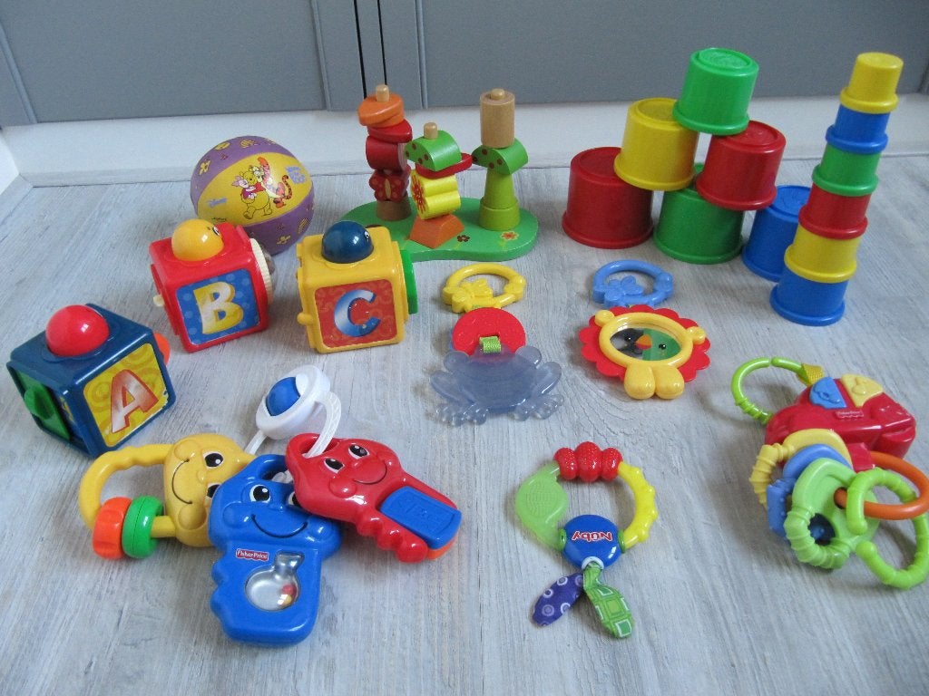 Baby Speelgoed o.a. Fisher Price, Ophalen of Verzenden, Gebruikt, Rammelaar, Met geluid