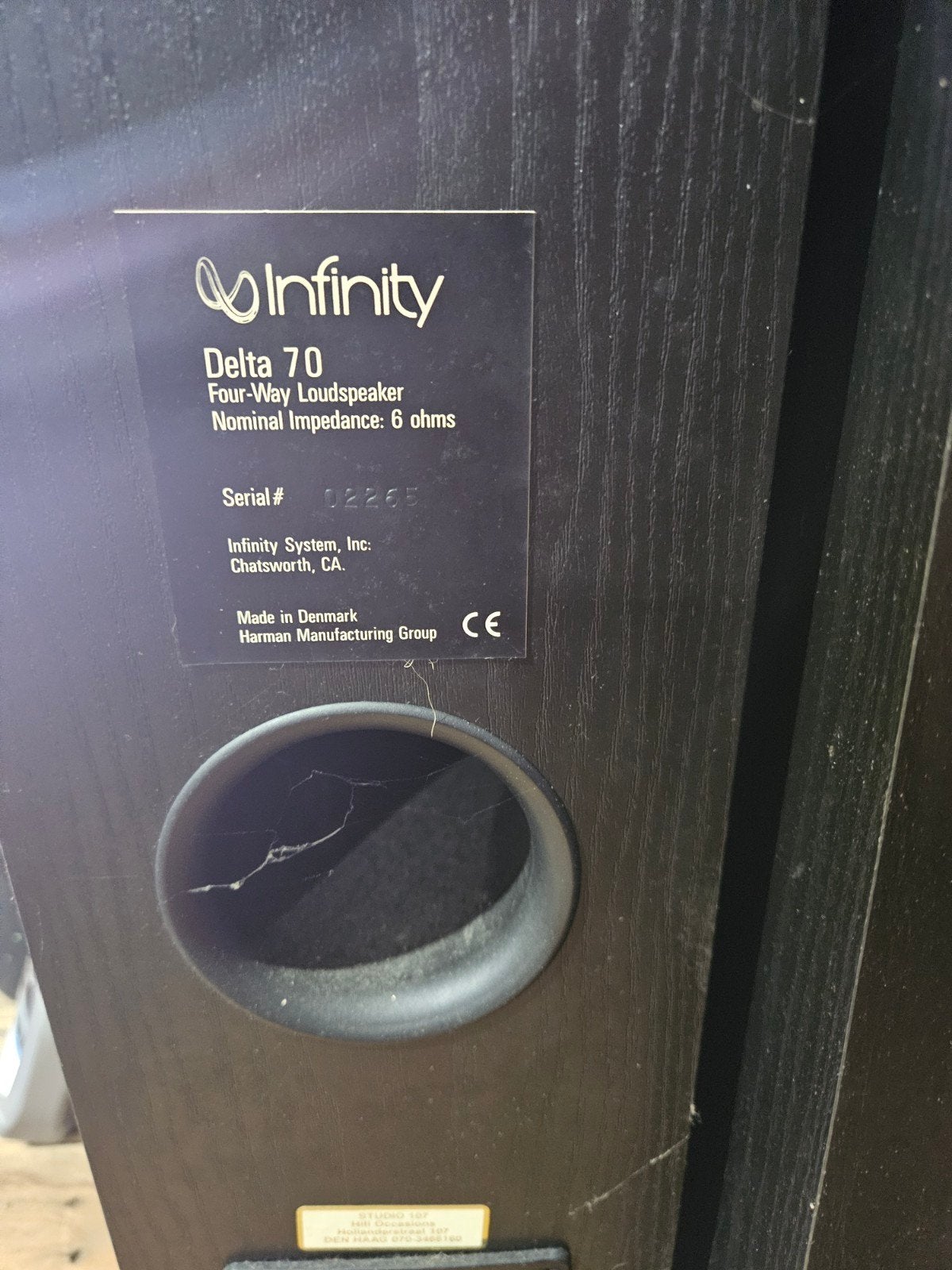 Infinity Delta 7.0 Vloerstaande Luidsprekers - Set, 150 watt of meer, Vloerstaande luidspreker, Gebruikt, Ophalen of Verzenden