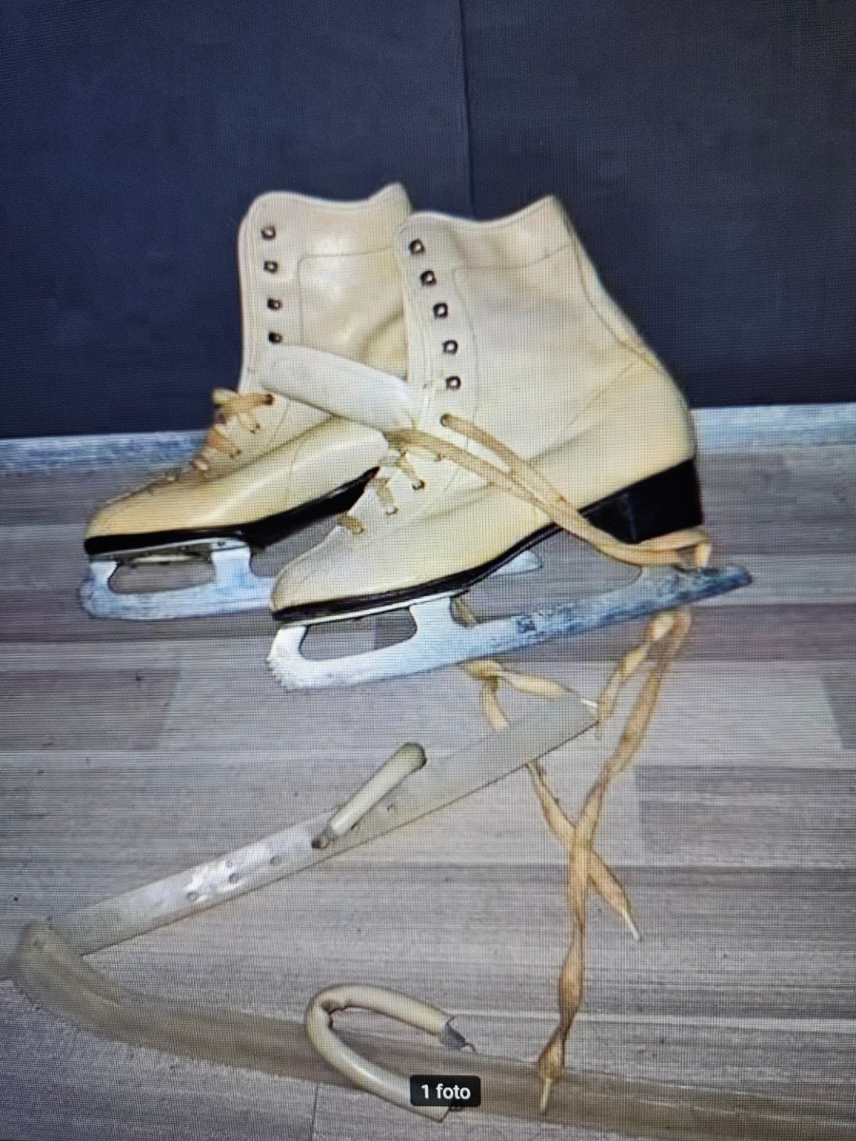 witte leren kunstschaatsen maat 35, Ophalen of Verzenden, Gebruikt, Kunstschaatsen, Overige merken