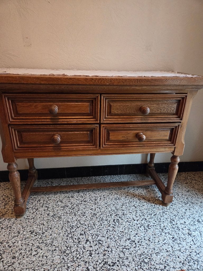 ladenkastje 4 schuiven, Ophalen, 100 tot 150 cm, Eikenhout, Zo goed als nieuw