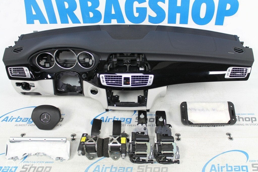 Airbag set Dashboard zwart/wit Mercedes CLS W218 (2010-2018), Gebruikt, Ophalen of Verzenden