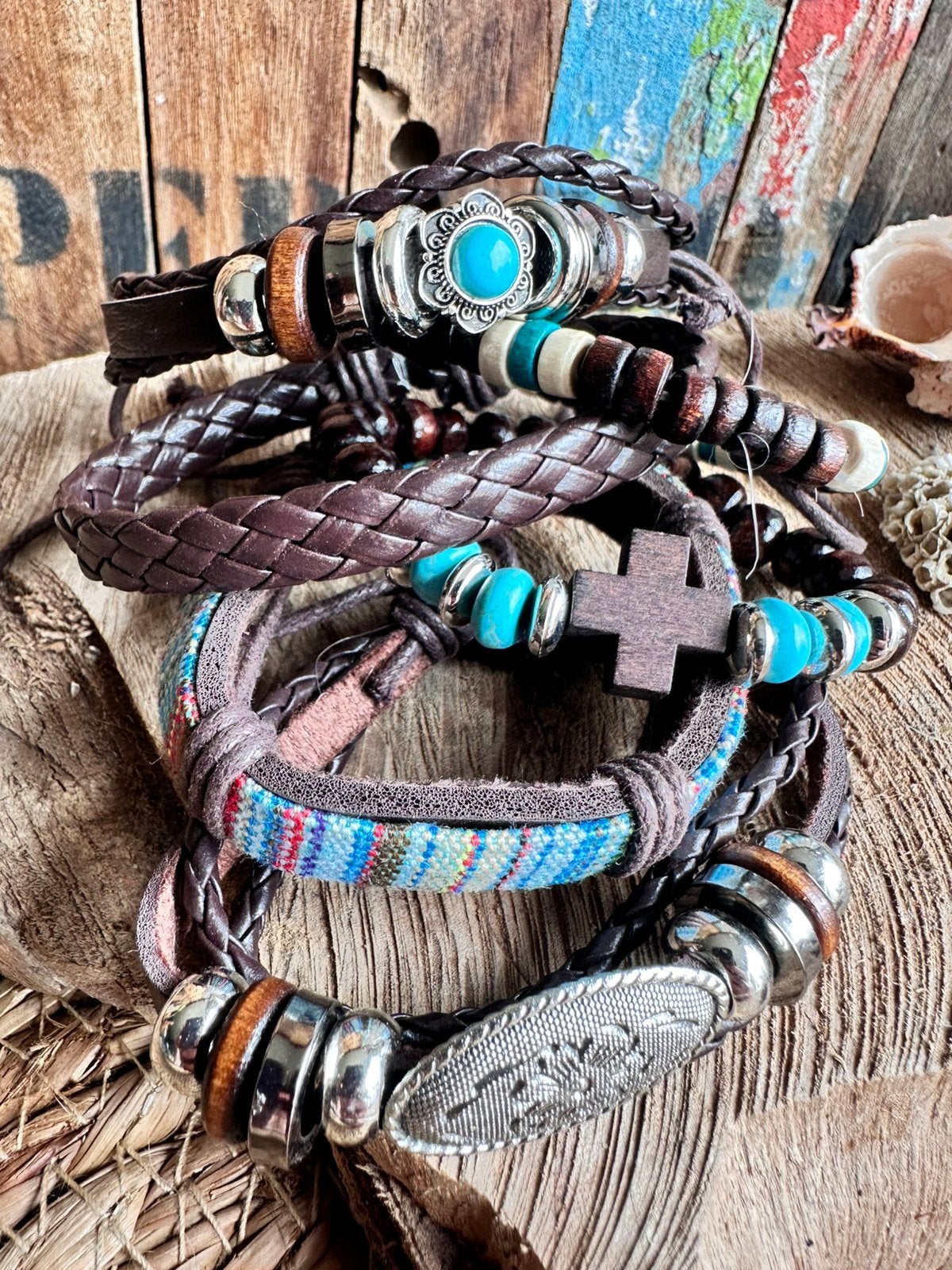 Boho armbanden / heren / set van 6 / multilayer / beachwear